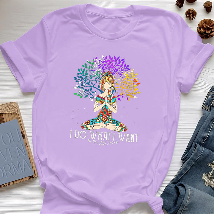 T-shirt de méditation et de yoga Olivenorma « Je fais ce que je veux » - Violet - 2XL - image 16