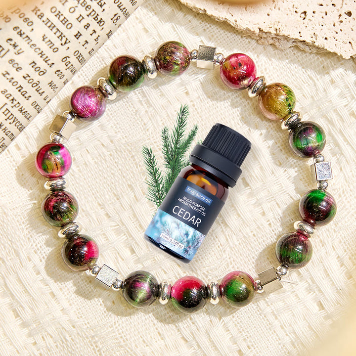 Bracelet Olivenorma « Celestial Pulse » Galaxy œil de tigre, huile essentielle anti-anxiété - image 4