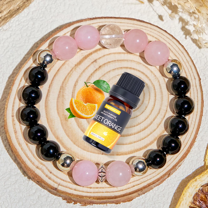 Bracelet Olivenorma « Rosé & Nuit » Amour & Protection aux huiles essentielles - image 4