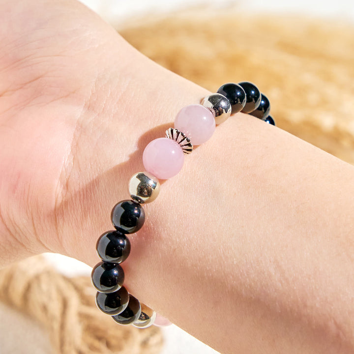 Bracelet Olivenorma « Rosé & Nuit » Amour & Protection aux huiles essentielles - image 6