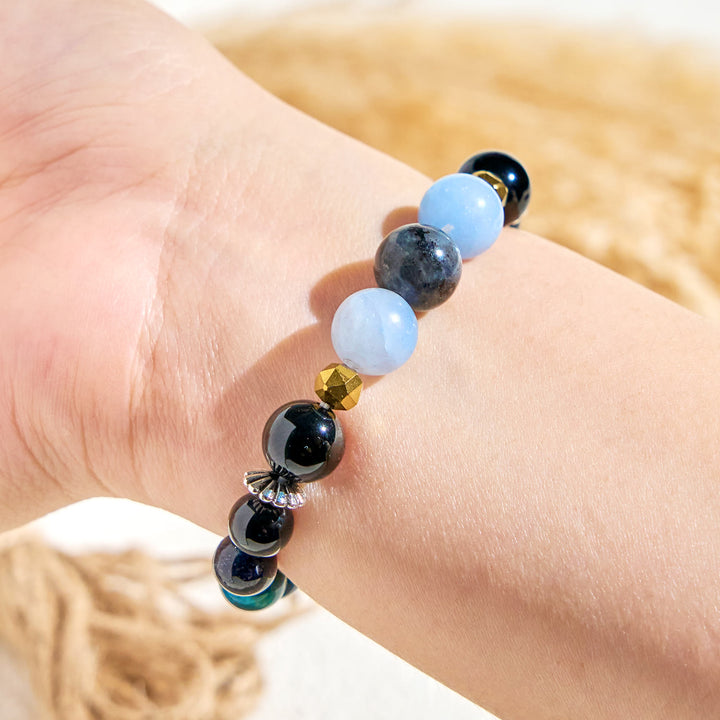 Bracelet d'huiles essentielles de guérison en obsidienne Olivenorma « Ciel de minuit » - image 6