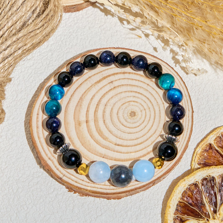 Bracelet d'huiles essentielles de guérison en obsidienne Olivenorma « Ciel de minuit » - image 7