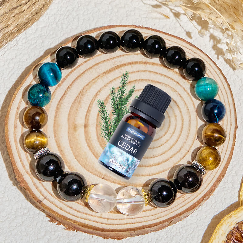 Bracelet Olivenorma « Deep Palette » en cristal transparent hématite purifiant aux huiles essentielles - image 4