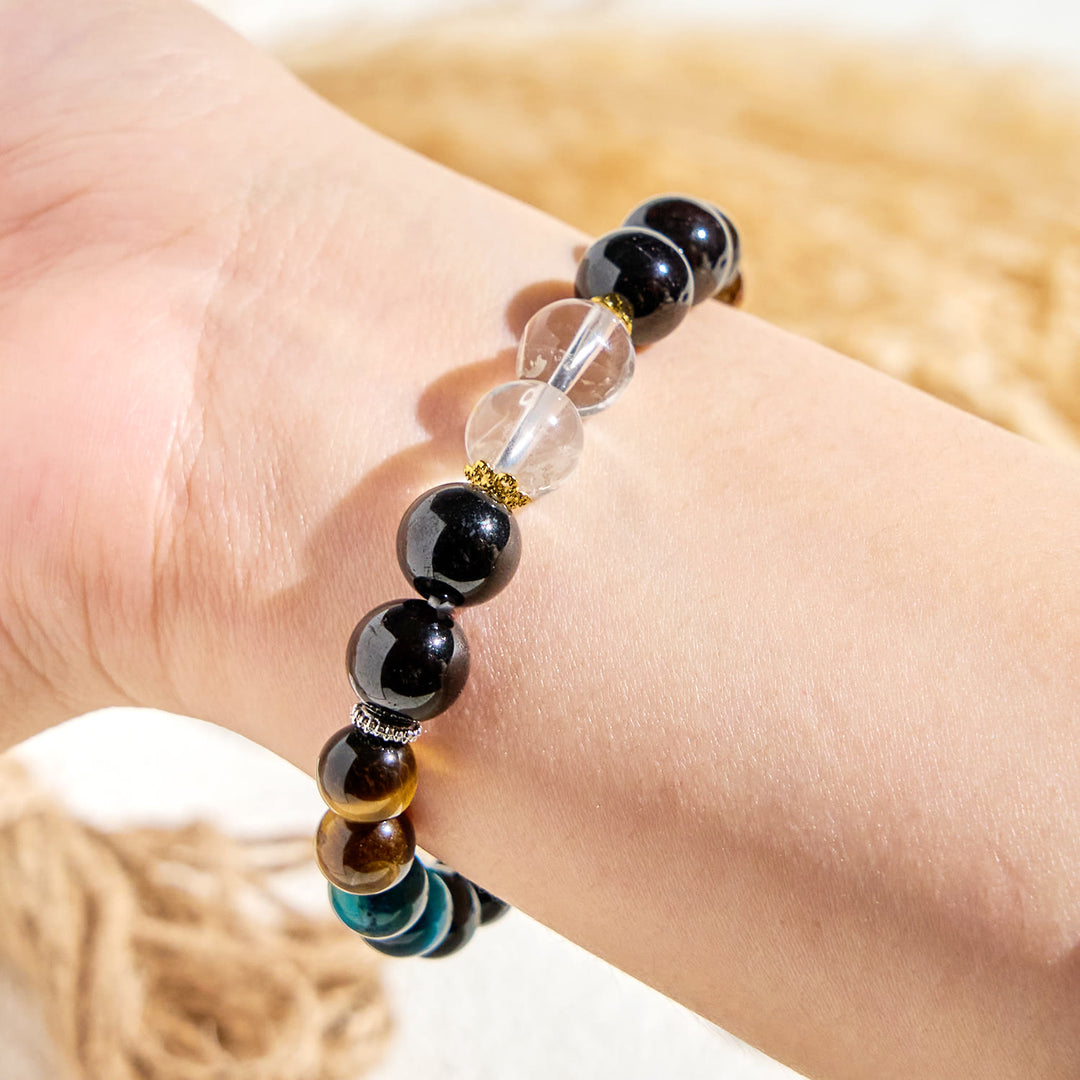 Bracelet Olivenorma « Deep Palette » en cristal transparent hématite purifiant aux huiles essentielles - image 6