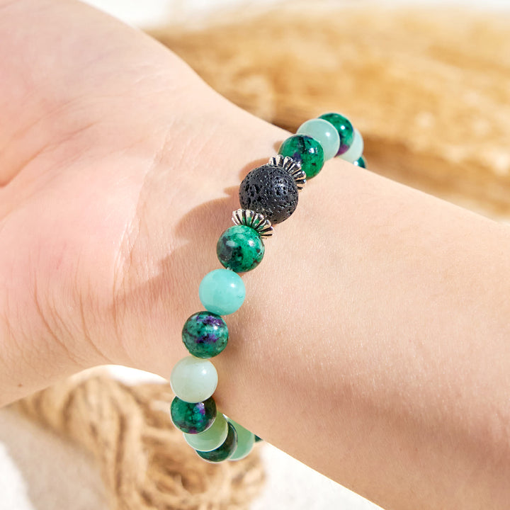 Bracelet Olivenorma « Forest Pebbles » aux huiles essentielles et aux pierres précieuses naturelles - image 6
