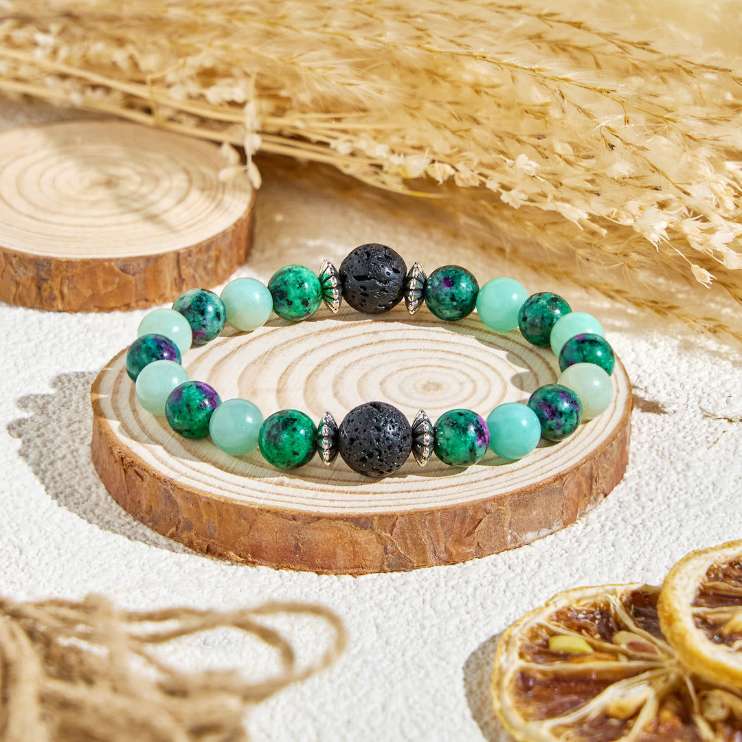 Bracelet Olivenorma « Forest Pebbles » aux huiles essentielles et aux pierres précieuses naturelles - Bracelet uniquement - image 5