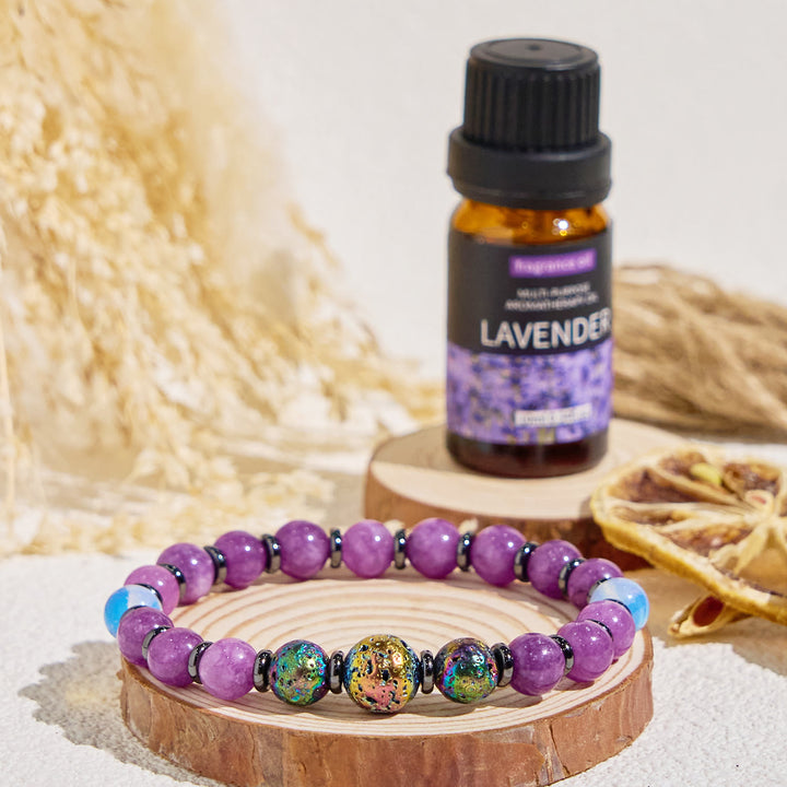 Bracelet Olivenorma « Purple Nova » à l'améthyste, purificateur d'énergie et d'huiles essentielles - image 3