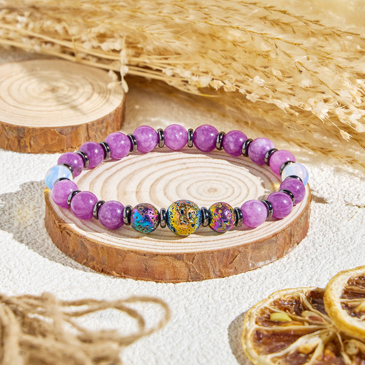 Bracelet Olivenorma « Purple Nova » à l'améthyste, purificateur d'énergie et d'huiles essentielles - Bracelet uniquement - image 5