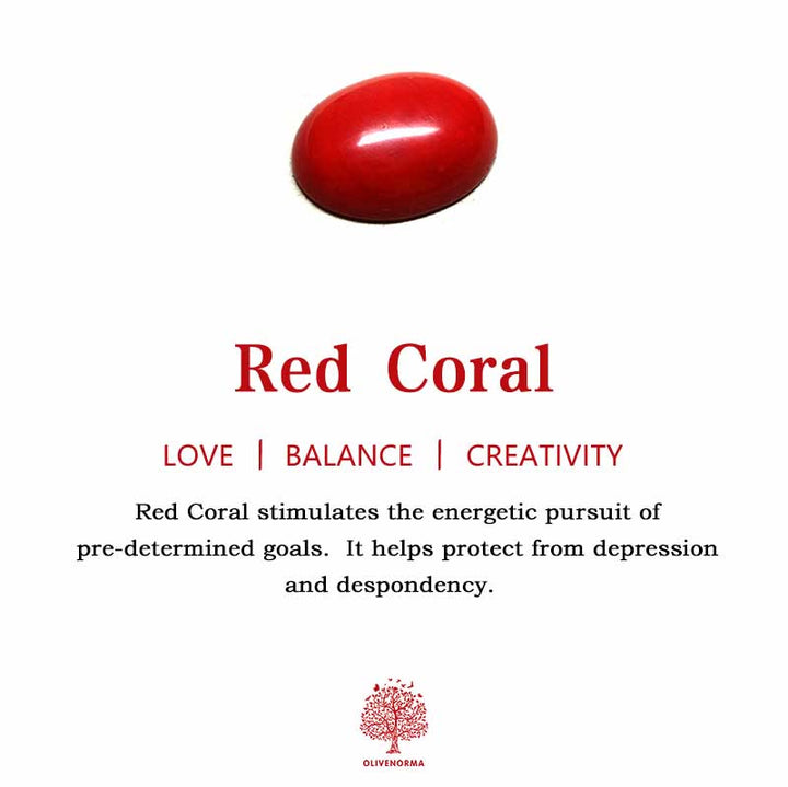 Bracelet Vitalité Olivenorma « Serene Pulse » en corail rouge - image 7