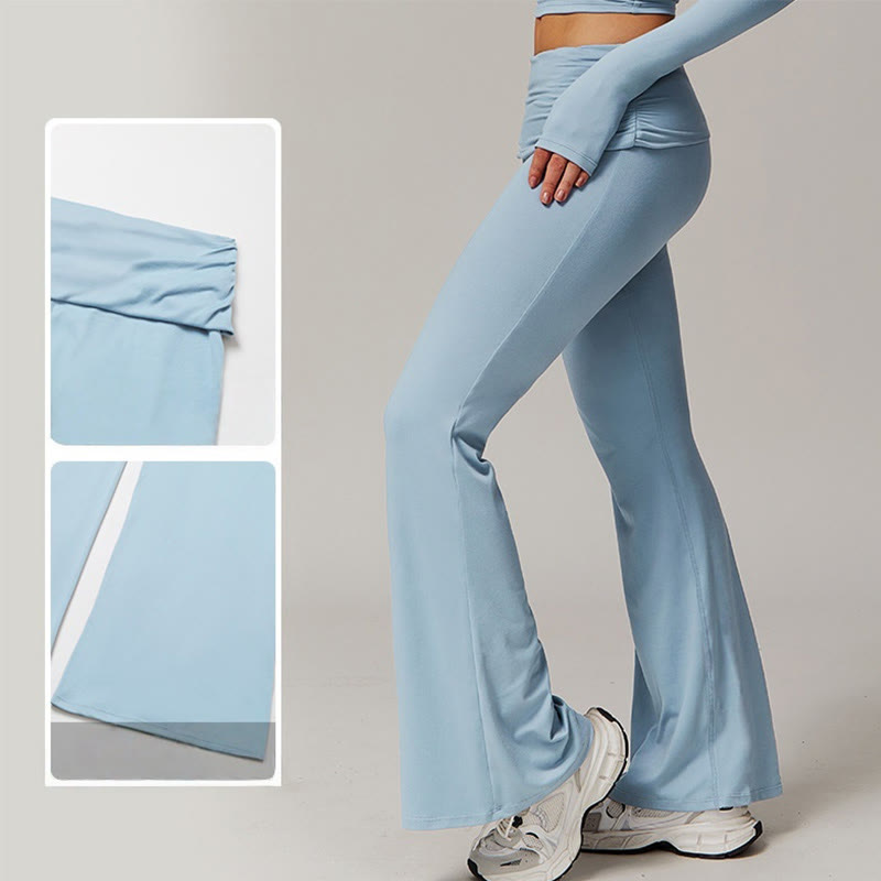 Pantalon d'entraînement évasé taille haute Olivenorma