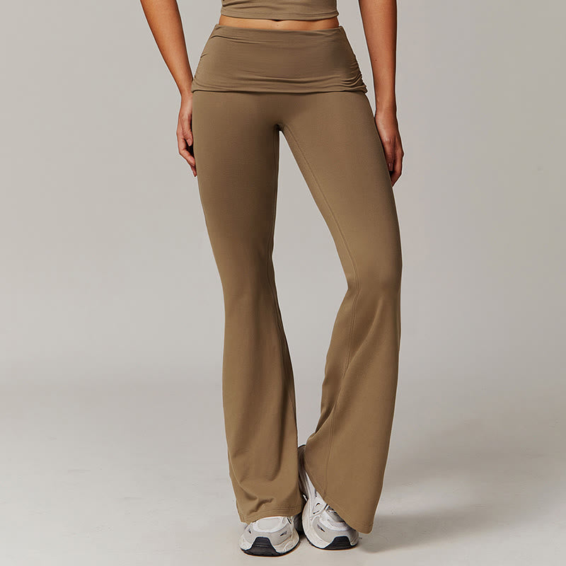 Pantalon d'entraînement évasé taille haute Olivenorma