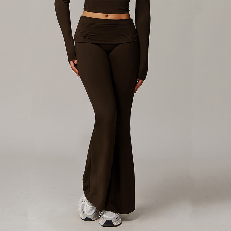 Pantalon d'entraînement évasé taille haute Olivenorma