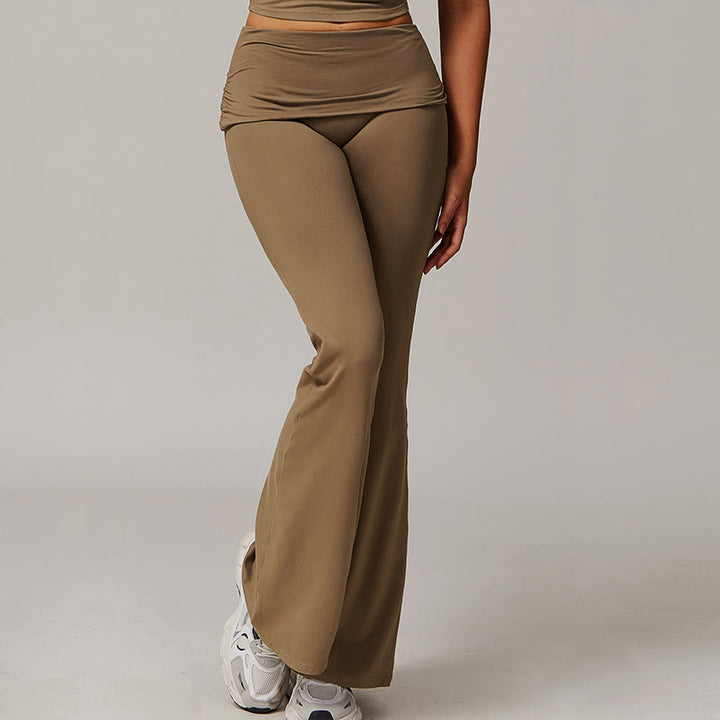 Pantalon d'entraînement évasé taille haute Olivenorma