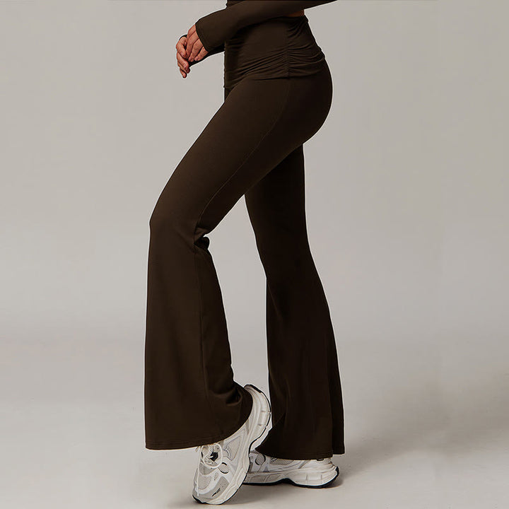 Pantalon d'entraînement évasé taille haute Olivenorma