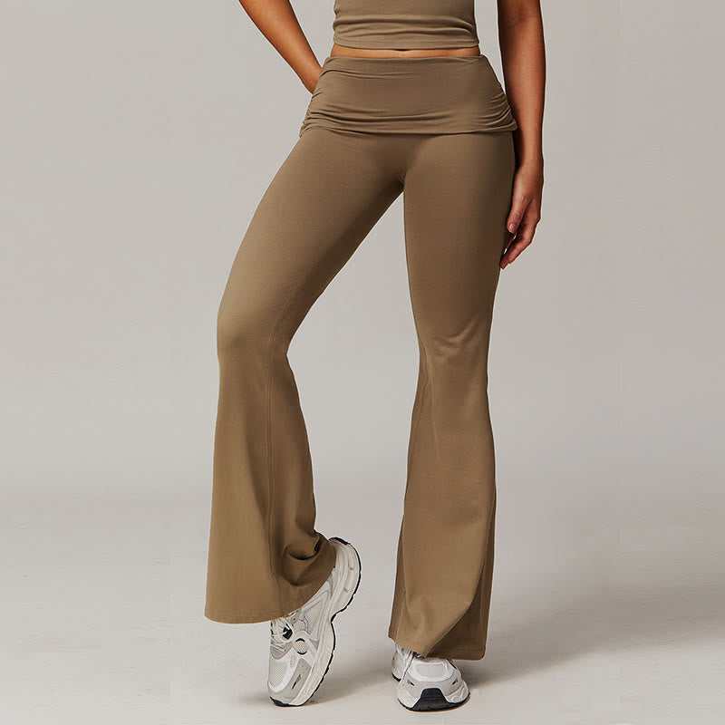Pantalon d'entraînement évasé taille haute Olivenorma