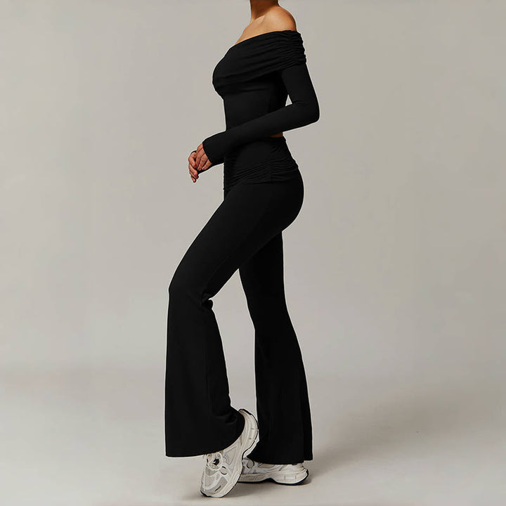 Pantalon d'entraînement évasé taille haute Olivenorma
