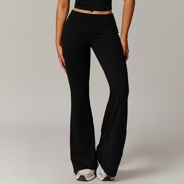 Pantalon d'entraînement évasé taille haute Olivenorma