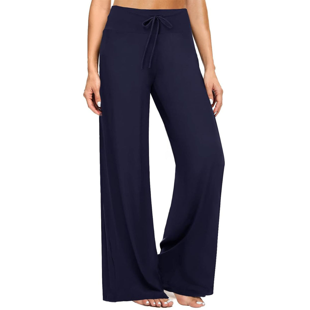 Pantalon de pyjama Olivenorma pour femme, doux et confortable - Bleu marine - S - image 11