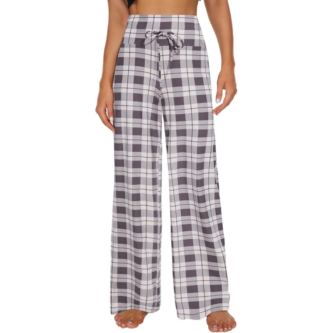 Pantalon de pyjama Olivenorma pour femme, doux et confortable - Carreaux gris et blancs - XXL - image 15