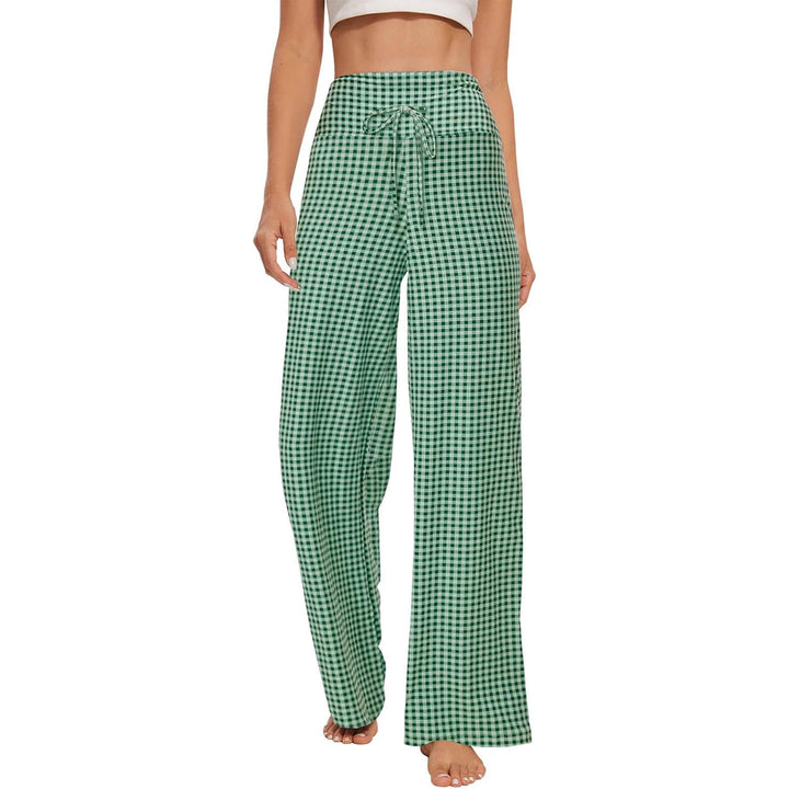 Pantalon de pyjama Olivenorma pour femme, doux et confortable - Plaid vert - XXL - image 17