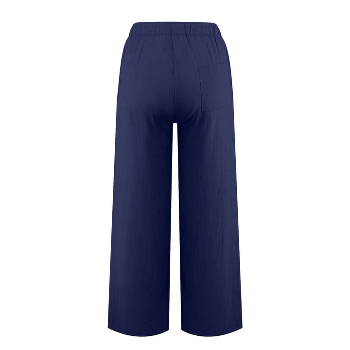 Pantalon large en coton et lin Olivenorma pour femme