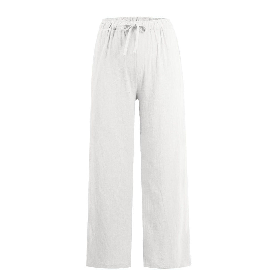 Pantalon large en coton et lin Olivenorma pour femme