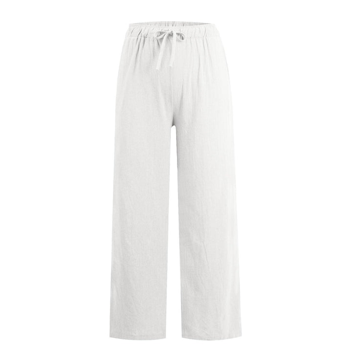 Pantalon large en coton et lin Olivenorma pour femme