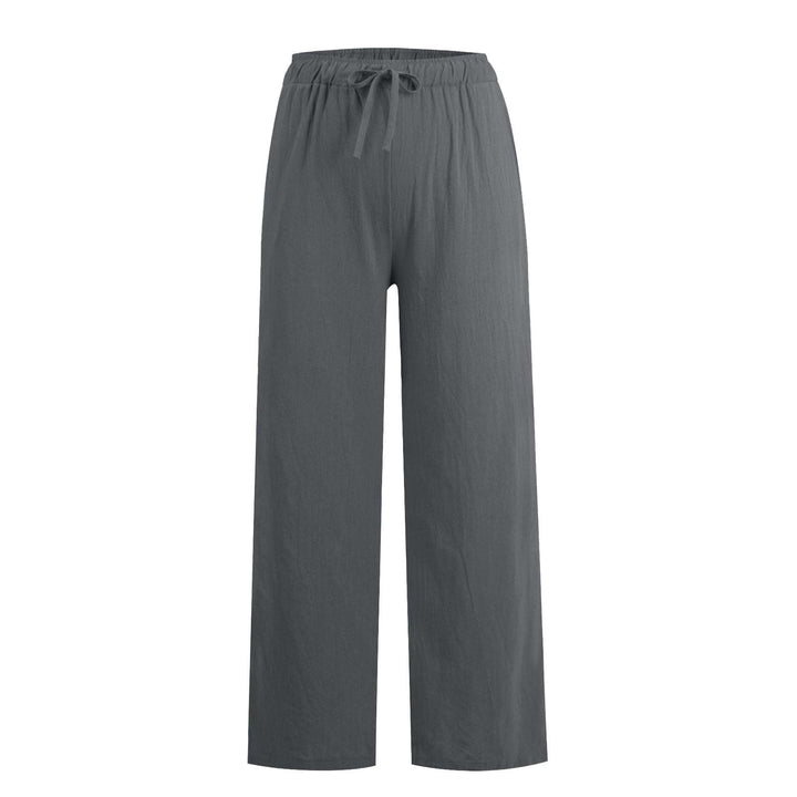 Pantalon large en coton et lin Olivenorma pour femme