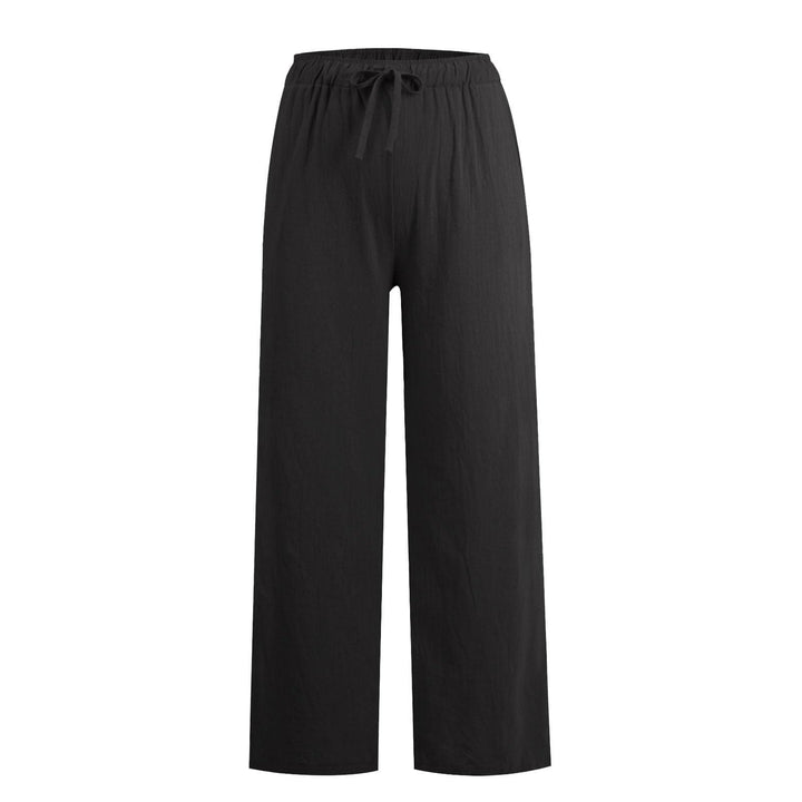 Pantalon large en coton et lin Olivenorma pour femme