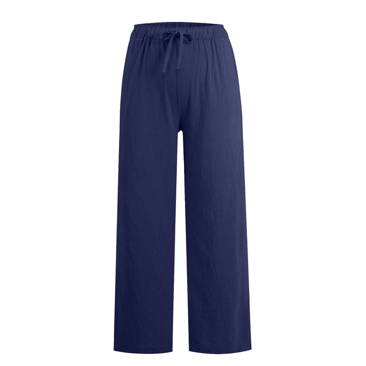 Pantalon large en coton et lin Olivenorma pour femme