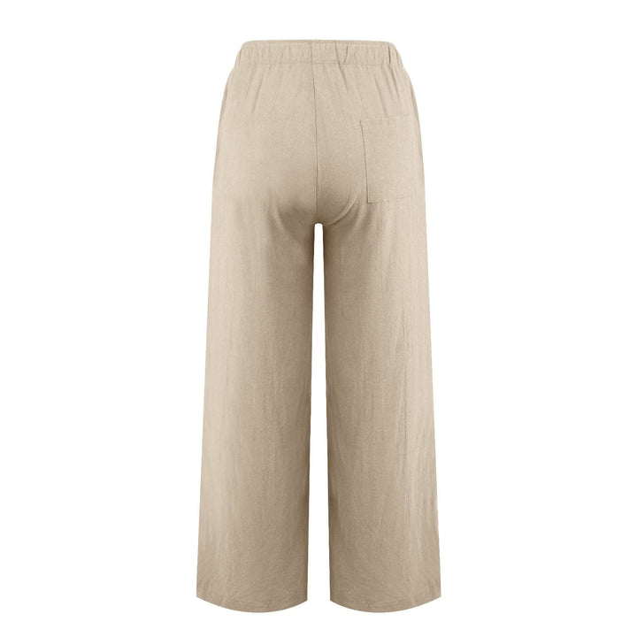Pantalon large en coton et lin Olivenorma pour femme