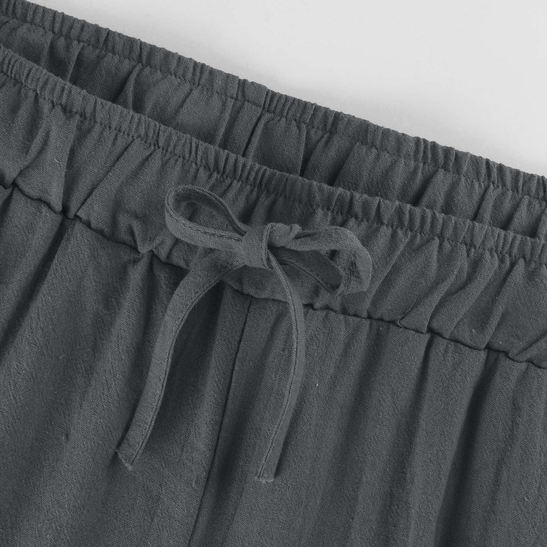 Pantalon large en coton et lin Olivenorma pour femme