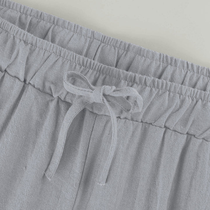 Pantalon large en coton et lin Olivenorma pour femme