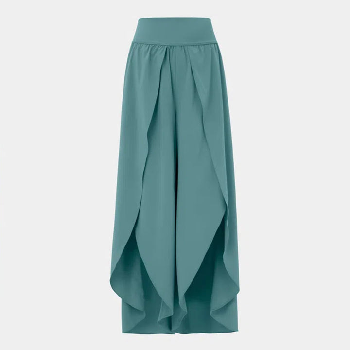 Pantalon de yoga extensible à fentes et coupe ample pour femme Olivenorma