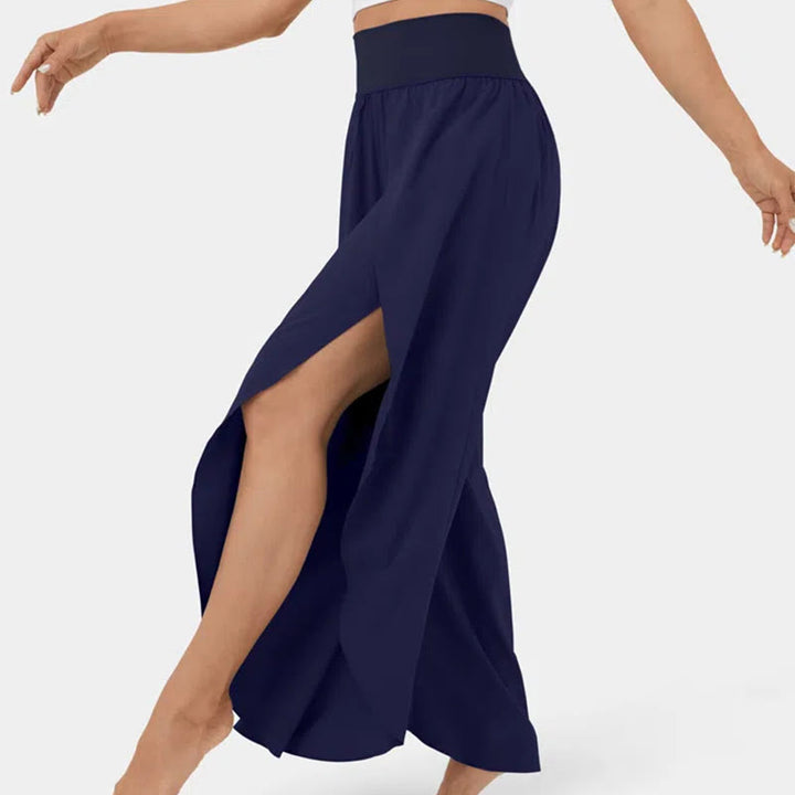 Pantalon de yoga extensible à fentes et coupe ample pour femme Olivenorma