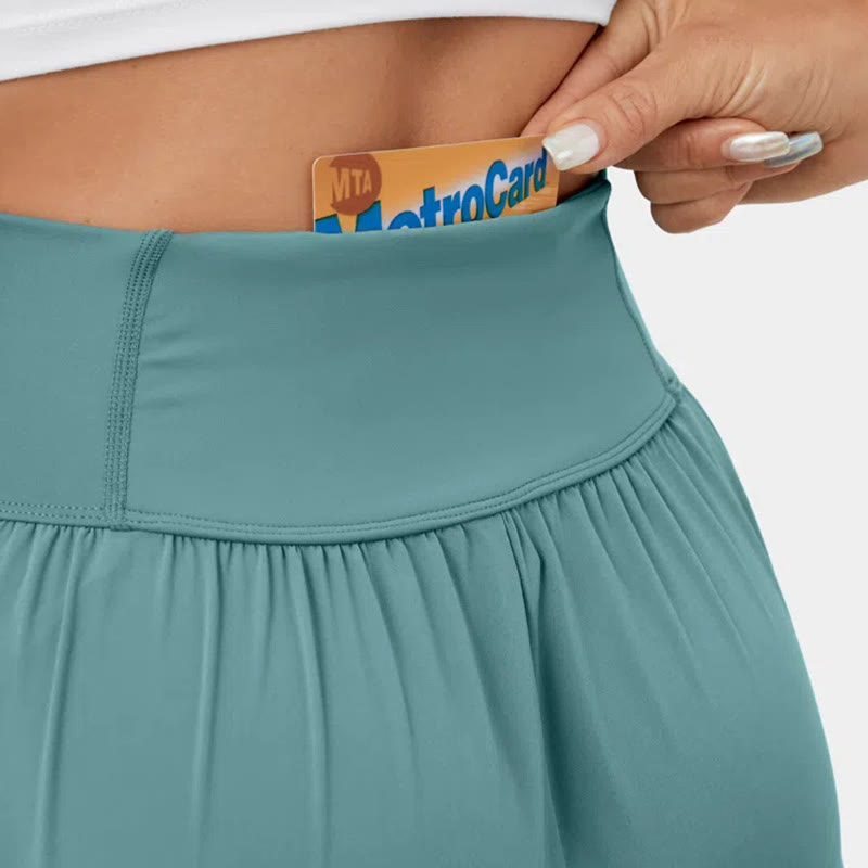 Pantalon de yoga extensible à fentes et coupe ample pour femme Olivenorma