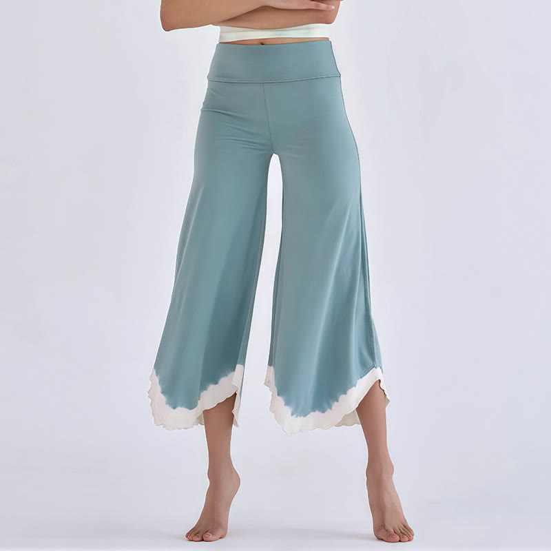Pantalon court évasé en coton fluide Olivenorma - Bleu clair - L - image 4