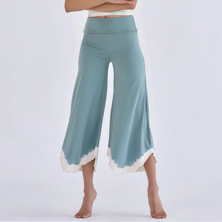 Pantalon court évasé en coton fluide Olivenorma