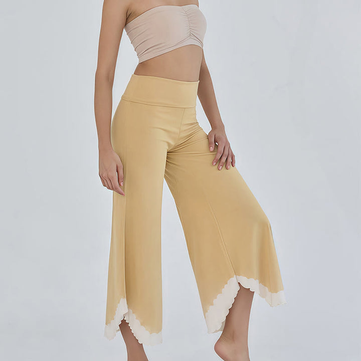 Pantalon court évasé en coton fluide Olivenorma