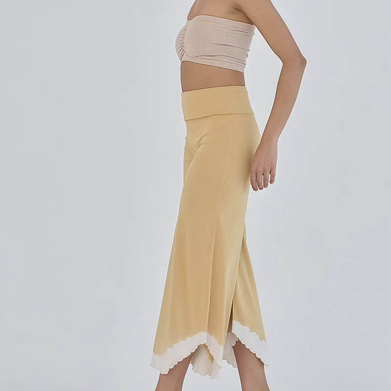 Pantalon court évasé en coton fluide Olivenorma