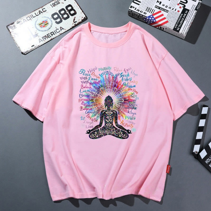 T-shirt de yoga respirant et confortable rose Olivenorma