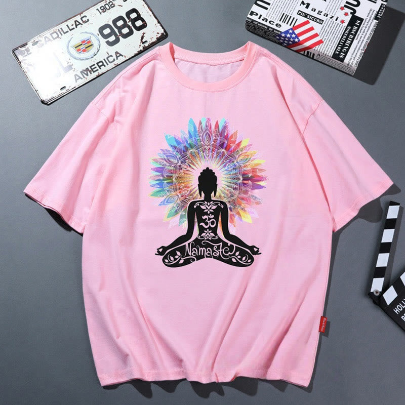 T-shirt de yoga respirant et confortable rose Olivenorma