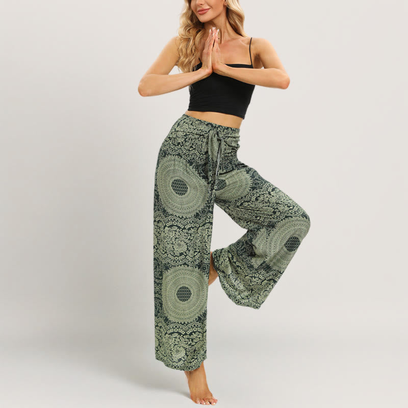 Pantalon de yoga à jambe large Olivenorma Mandala Boho