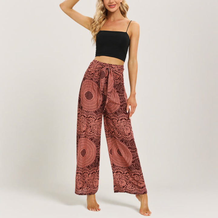 Pantalon de yoga à jambe large Olivenorma Mandala Boho