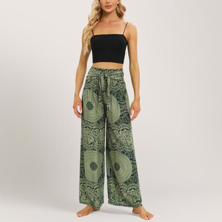 Pantalon de yoga à jambe large Olivenorma Mandala Boho