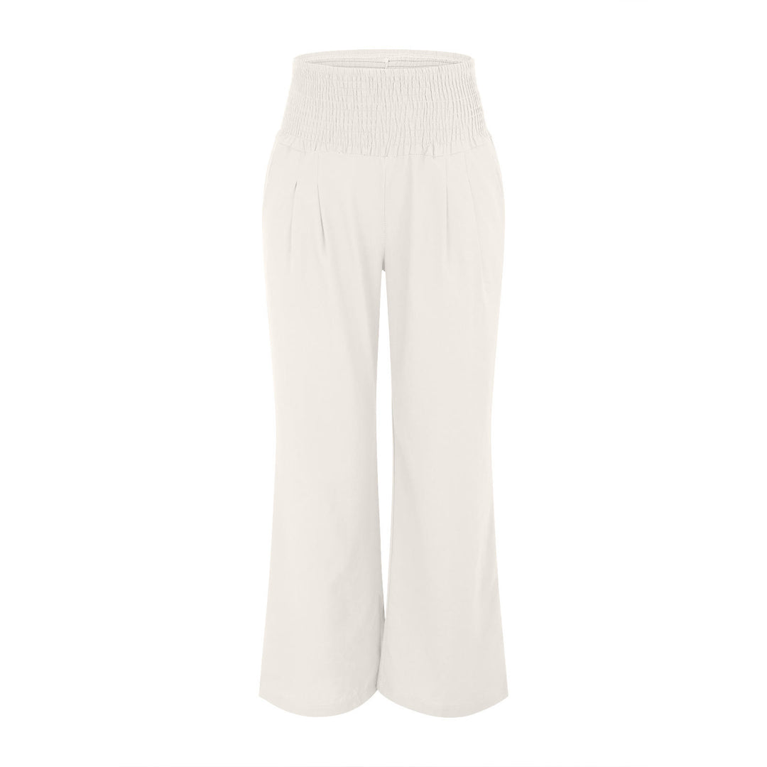 Pantalon de détente Olivenorma uni, coupe ample, taille haute, jambes larges, avec poches - image 10
