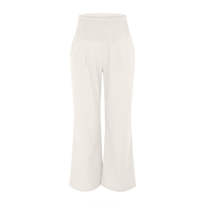 Pantalon de détente Olivenorma uni, coupe ample, taille haute, jambes larges, avec poches - image 10