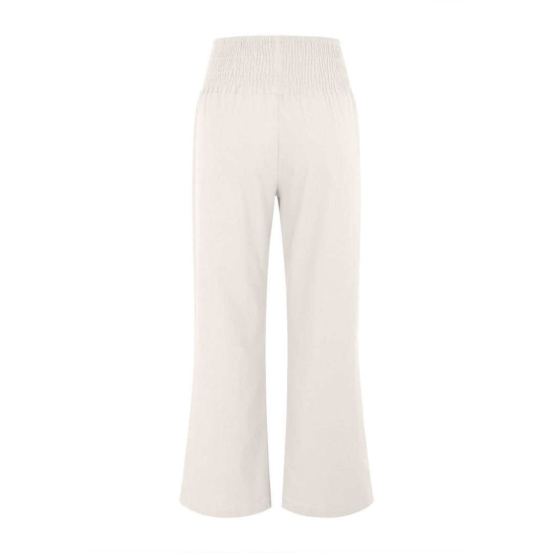 Pantalon de détente Olivenorma uni, coupe ample, taille haute, jambes larges, avec poches - image 10