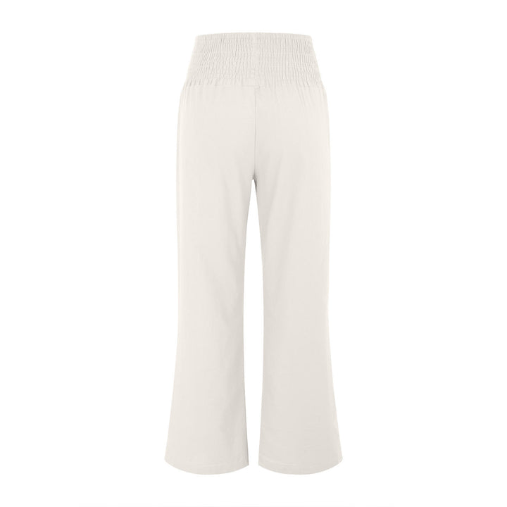 Pantalon de détente Olivenorma uni, coupe ample, taille haute, jambes larges, avec poches - image 10