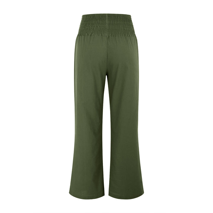 Pantalon de détente Olivenorma uni, coupe ample, taille haute, jambes larges, avec poches - image 26